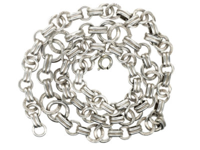 Silver Ring & Bar Chain Necklace