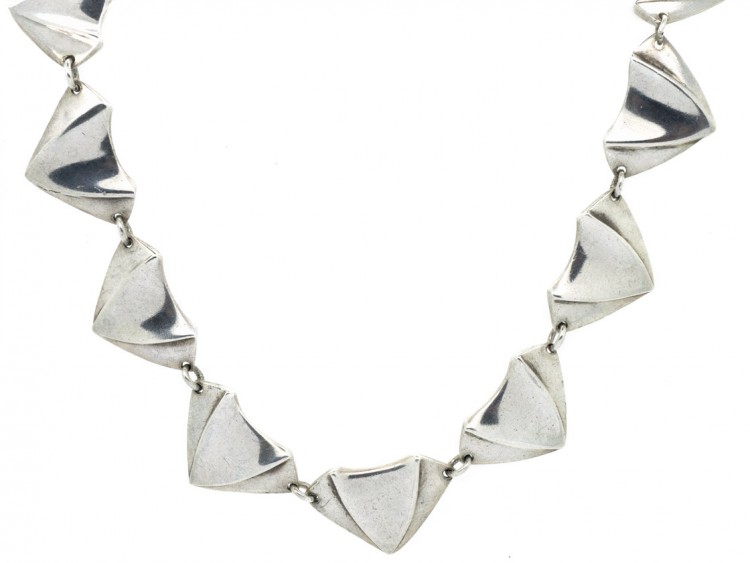 Silver Parachute Design Retro Necklace