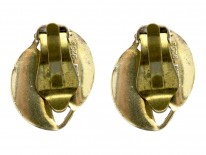 Silver & White Enamel Leaf Earrings by Willy Winnaes for David Andersen