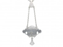 Art Nouveau Silver & Enamel Pendant on Chain by Charles Horner