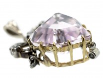 Edwardian Diamond & Kunzite Heart Shaped Pendant