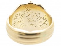 Victorian 18ct Gold Signet Ring Set With a Shield Shaped Bloodstone