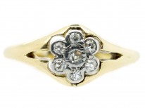 Edwardian 18ct Gold & Platinum Diamond Cluster Ring