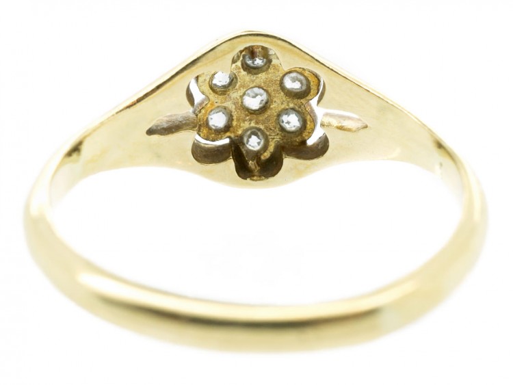 Edwardian 18ct Gold & Platinum Diamond Cluster Ring