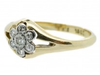 Edwardian 18ct Gold & Platinum Diamond Cluster Ring