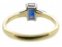 18ct Gold Sapphire & Diamond Tapered Baguettes Ring