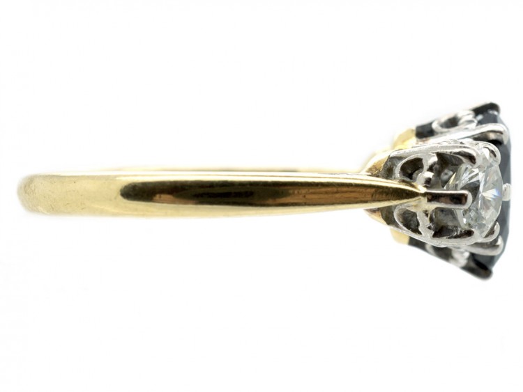 18ct Gold Sapphire & Diamond Three Stone Ring