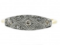 18ct & Platinum Art Deco Criss Cross Diamond Ring