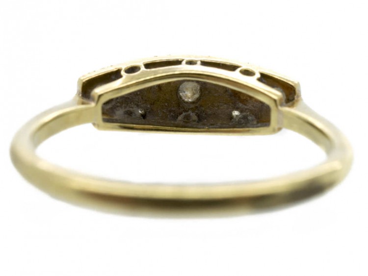18ct & Platinum Art Deco Criss Cross Diamond Ring