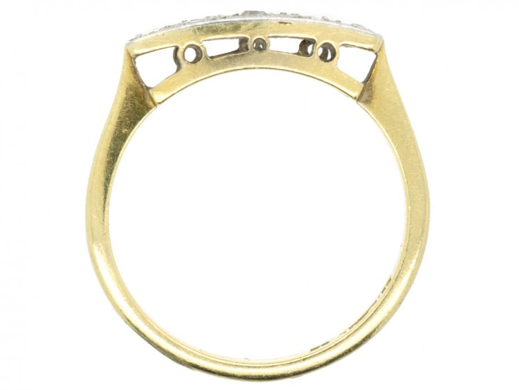 18ct & Platinum Art Deco Criss Cross Diamond Ring