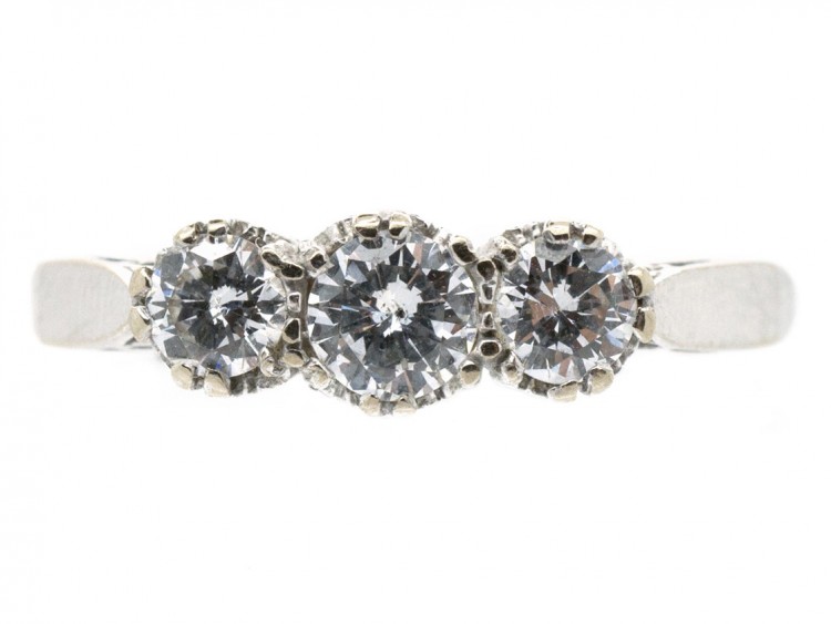 18ct White Gold Diamond Three Stone Ring