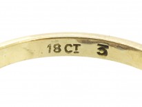 Edwardian 18ct Gold Three Stone Sapphire & Diamond Ring