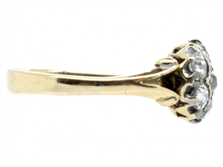 Edwardian 18ct Gold Old Mine Cut Diamond Cluster Ring