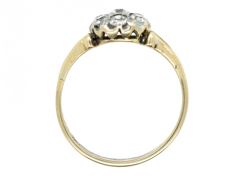 Edwardian 18ct Gold Old Mine Cut Diamond Cluster Ring