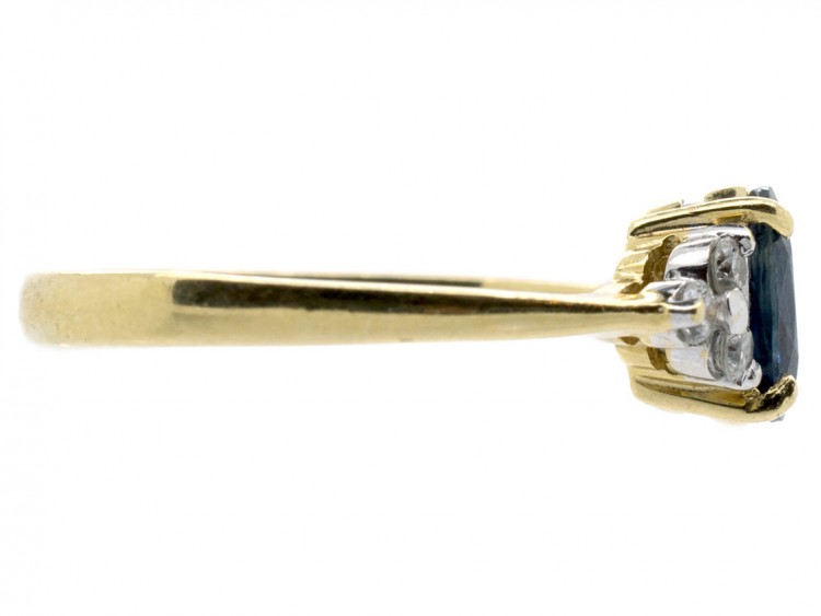 18ct Gold Ceylon Sapphire & Diamond Ring