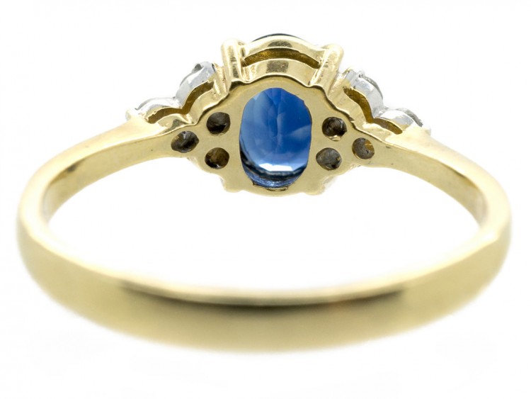 18ct Gold Ceylon Sapphire & Diamond Ring