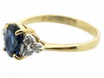 18ct Gold Ceylon Sapphire & Diamond Ring