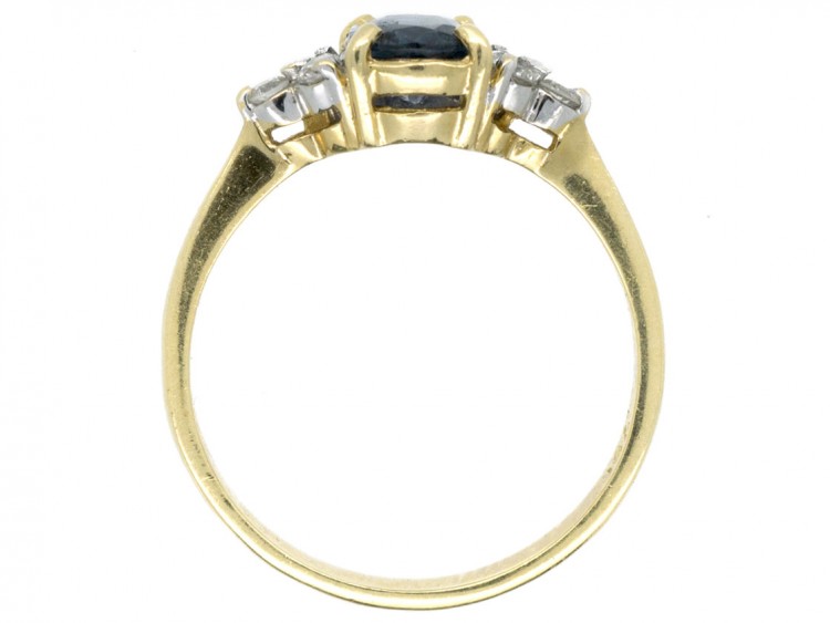 18ct Gold Ceylon Sapphire & Diamond Ring