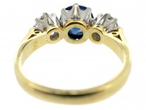 Natural Ceylon Sapphire & Diamond Three Stone Ring