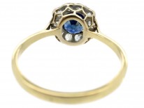 Edwardian 18ct Gold Sapphire & Diamond Cluster Ring