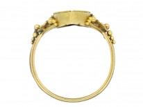 Victorian 18ct Gold Pietra Dura Forget Me Not Marquise Ring