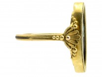 Victorian 18ct Gold Pietra Dura Forget Me Not Marquise Ring