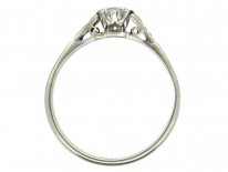 18ct White Gold & Platinum Diamond Solitaire Ring with Diamond Shoulders