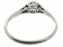 18ct White Gold & Platinum Diamond Solitaire Ring with Diamond Shoulders