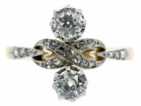 Edwardian Two Stone Diamond Figure of Eight Ring