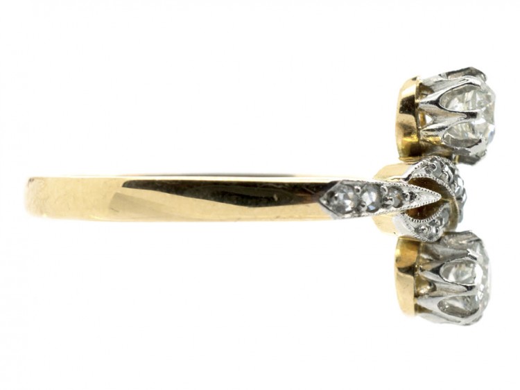 Edwardian Two Stone Diamond Figure of Eight Ring