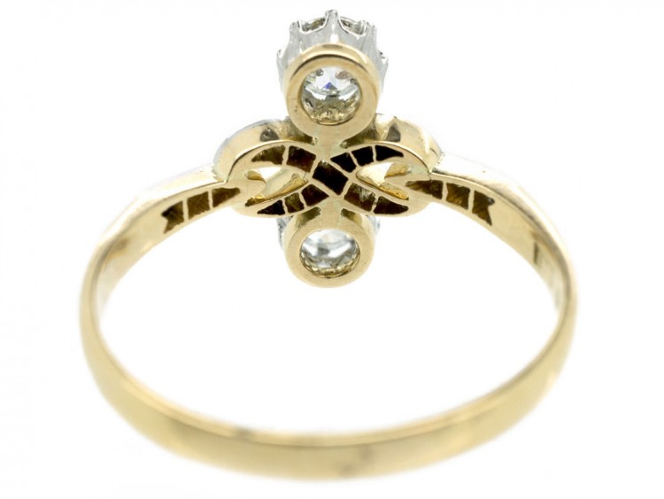Edwardian Two Stone Diamond Figure of Eight Ring
