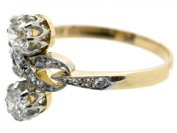 Edwardian Two Stone Diamond Figure of Eight Ring