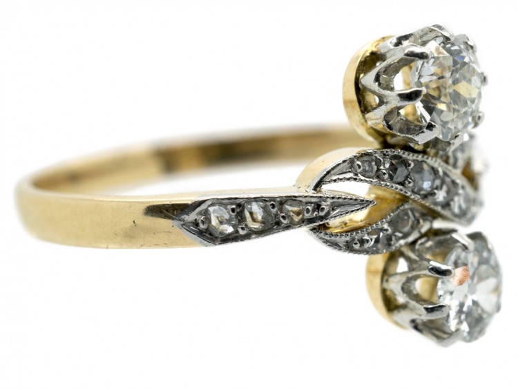 Edwardian Two Stone Diamond Figure of Eight Ring