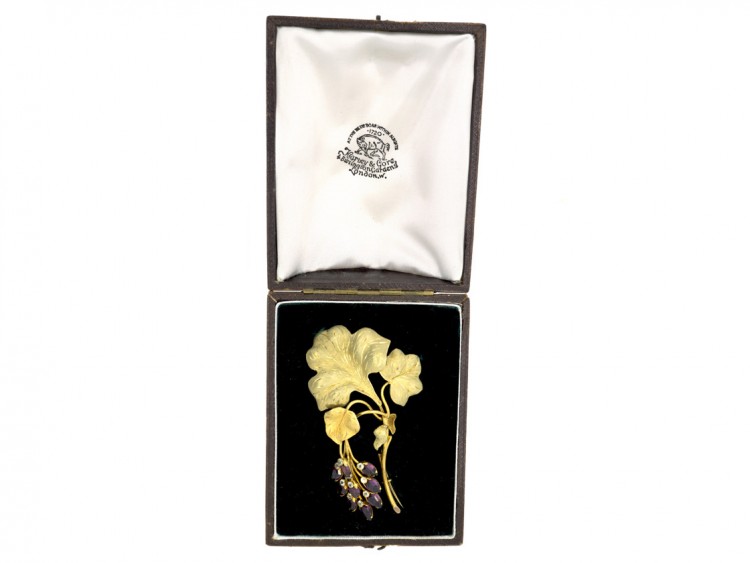Early Victorian 18ct Two Colour Gold Botanical Brooch