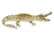 Diamond Set Alligator Brooch