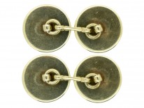 14ct Gold Rock Crystal Intaglio Cufflinks of Salmon & Trout