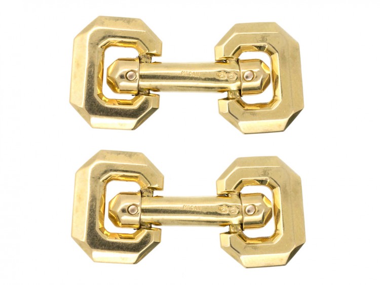 French 18ct Gold Hinged Cufflinks