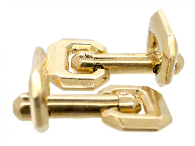French 18ct Gold Hinged Cufflinks