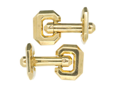 French 18ct Gold Hinged Cufflinks