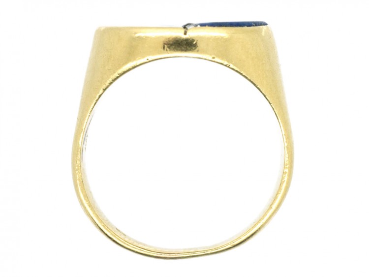 18ct Gold & Lapis Half Moon Ring