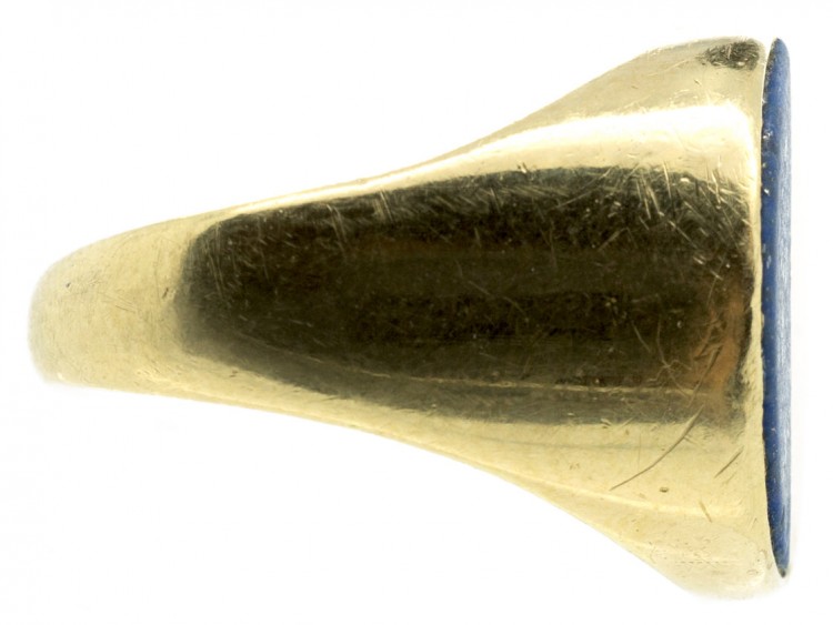 18ct Gold & Lapis Half Moon Ring