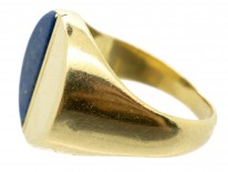 18ct Gold & Lapis Half Moon Ring