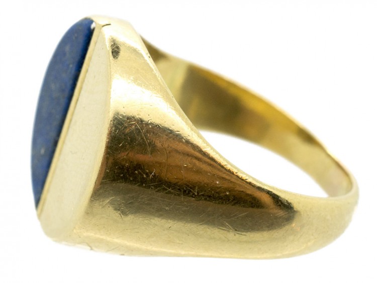 18ct Gold & Lapis Half Moon Ring
