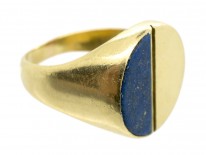 18ct Gold & Lapis Half Moon Ring