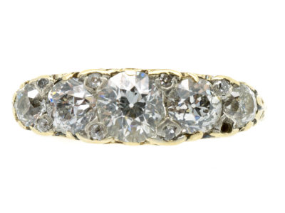 Victorian Five Stone Old Mine Cut Diamond Ring