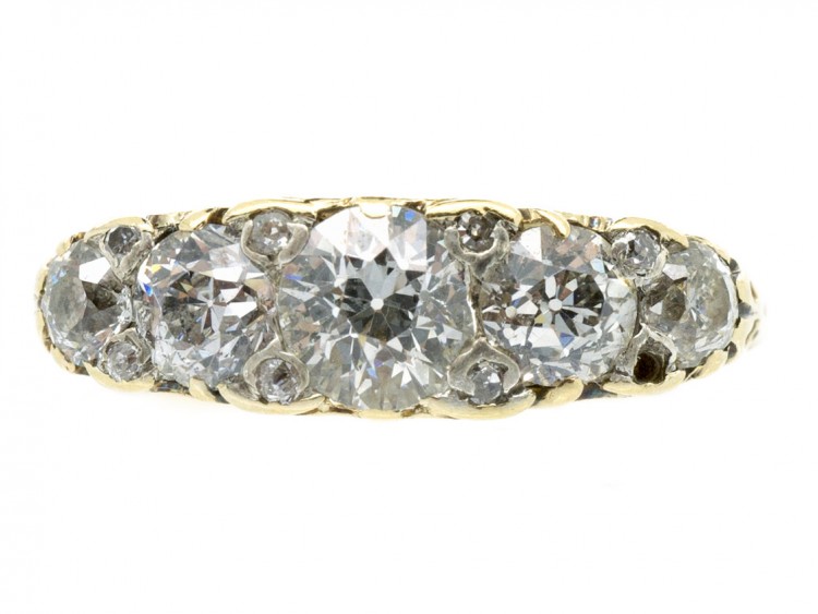 Victorian Five Stone Old Mine Cut Diamond Ring