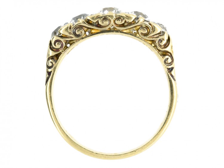 Victorian Five Stone Old Mine Cut Diamond Ring