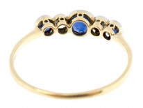 Five Stone 18ct Gold Diamond & Sapphire Ring