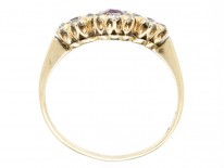 Ruby & Diamond Triple Cluster Ring