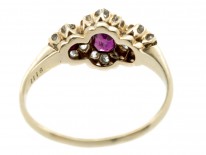 Ruby & Diamond Triple Cluster Ring